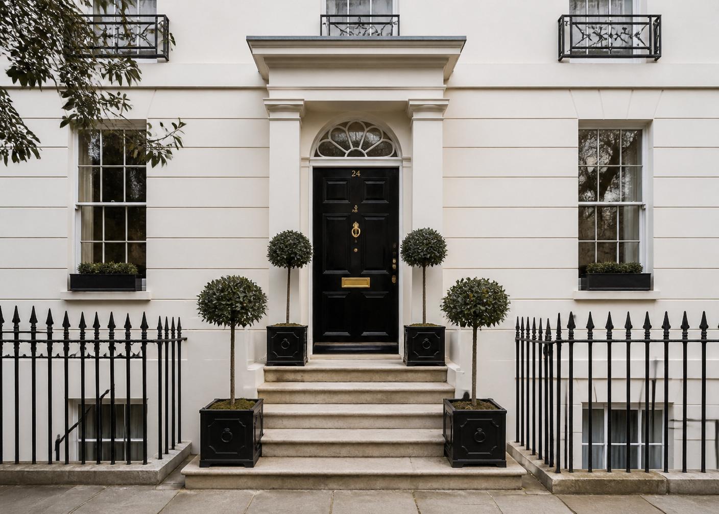 A well-presented Georgian townhouse exterior in London